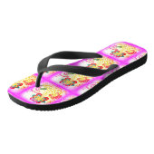 roze boompalmen teenslippers (Schuin)