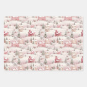 roze boompatroon inpakpapier vel (Voorkant)