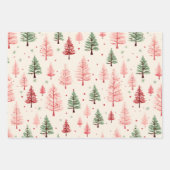  roze boompatroon inpakpapier vel (Voorkant 3)