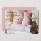 Roze Booties Sip en zie Uitnodiging (Voorkant / Achterkant)