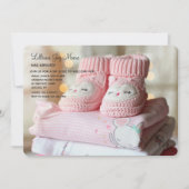 Roze Booties Sip en zie Uitnodiging (Voorkant)