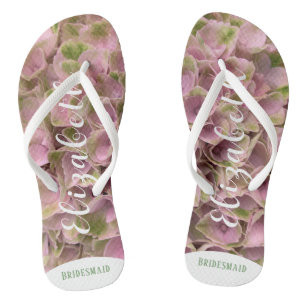  Roze & Bord Groene Bloemen Hydrangea Teenslippers