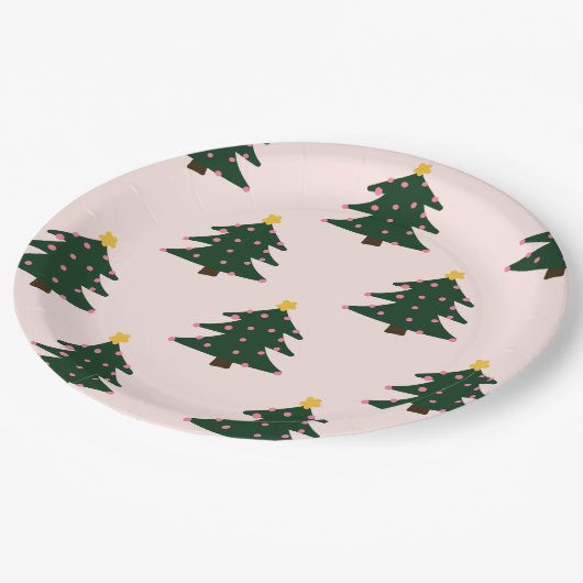 Roze Bord kerstboompapier (Gekanteld)