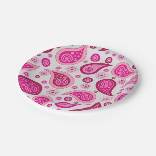 Roze bord van papier van Paisley (Gekanteld)