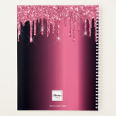 Roze bordeauxrode glitterdruppels 2026 planner (Achterkant)