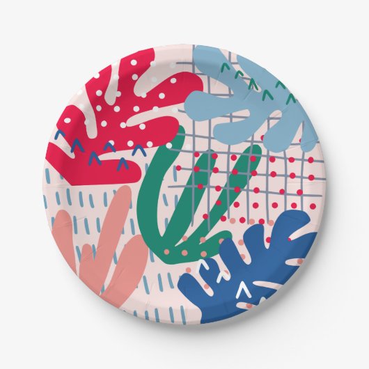 Roze Borden van Abstract papier Papieren Bordje (Voorkant)