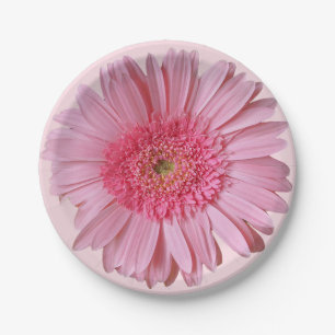 Roze Borden van Gerber Daisy Paper Papieren Bordje