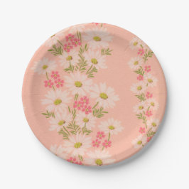 Roze  borden voor behangpapier met schijfjes papieren bordje