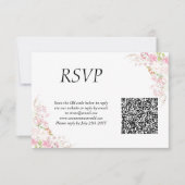 Roze Borstel QR Code Huwelijk RSVP Kaart (Voorkant)
