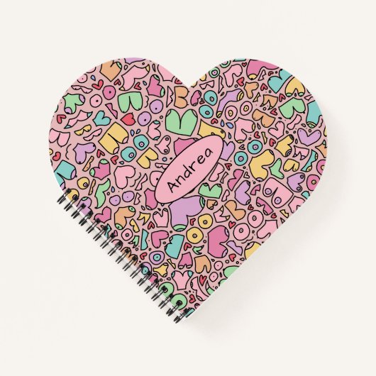 Roze borsten populair grappig patroon notitieboek (Voorkant)