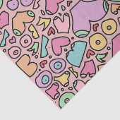 Roze borsten populair grappig patroon tissuepapier (Detail)