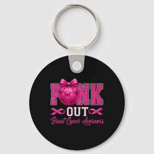 Roze borstkanker bewustzijn Coquette strik en Sleutelhanger