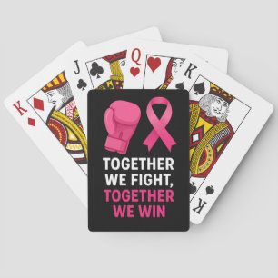 Roze Borstkanker Bewustzijn Samen We Vechten Pokerkaarten