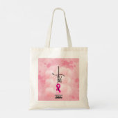Roze Borstkanker Bewustzijn zwarte vrouw Tote Bag (Achterkant)