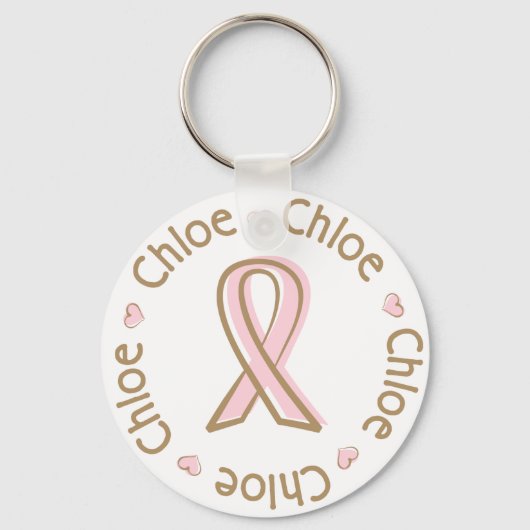 Roze Borstkanker Chloe Sleutelhanger (Voorkant)