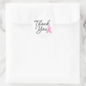 Roze borstkanker lint dank u ronde sticker (Tas)