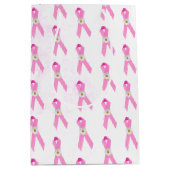 Roze borstkanker Overlevende linten en dagen Medium Cadeauzakje (Voorkant)