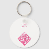 Roze Borstkanker Survivor Fundraiser QR-code Sleutelhanger (Achterkant)