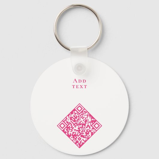 Roze Borstkanker Survivor Fundraiser QR-code Sleutelhanger (Achterkant)