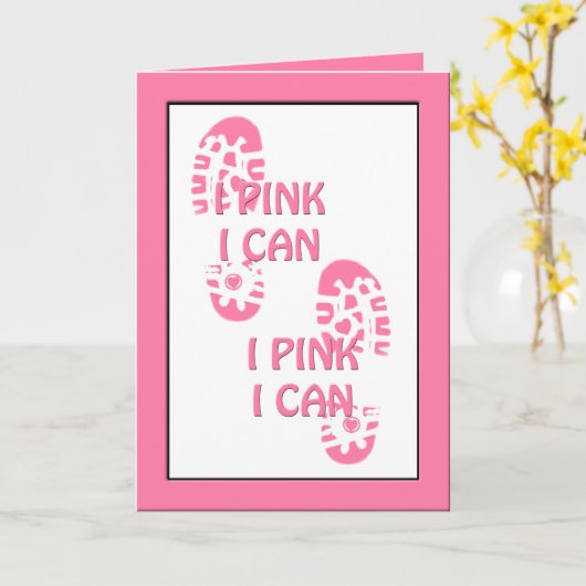 Roze Borstkanker Walk I Pink I Can Wenskaart Kaart (Gele Bloem)