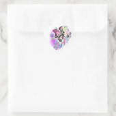 roze borstkanker waterverf lint butterfly hart sticker (Tas)