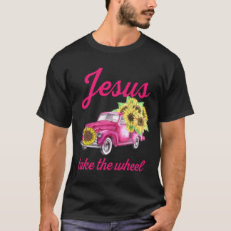 Roze borstkankerbewustzijnsbeweging Jezus neemt de T-shirt