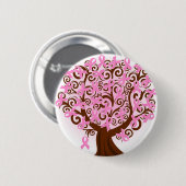 Roze borstkankerboom van de hoop ronde button 5,7 cm (Voorkant /achterkant)
