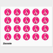 ROZE BORSTKANKERLINT RONDE STICKER (Vel)