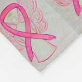 Roze borstkankerwaarschuwing Ribbon Fleece Blanket (Hoek)