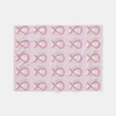 Roze borstkankerwaarschuwing Ribbon Fleece Blanket (Voorkant (Horizontaal))