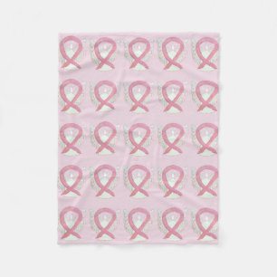 Roze borstkankerwaarschuwing Ribbon Fleece Blanket