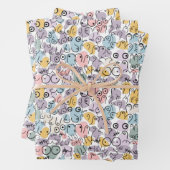 roze borstontwerp inpakpapier vel (In situ)