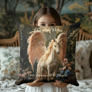 Roze Bos Eenhoorn Pegasus Bosland Magische Paard Kussen