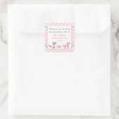 Roze bosdier baby shower gunst sticker (Tas)