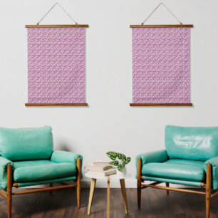 Roze botanisch slingerpatroon bloemig natuurontwer hangend wandkleed