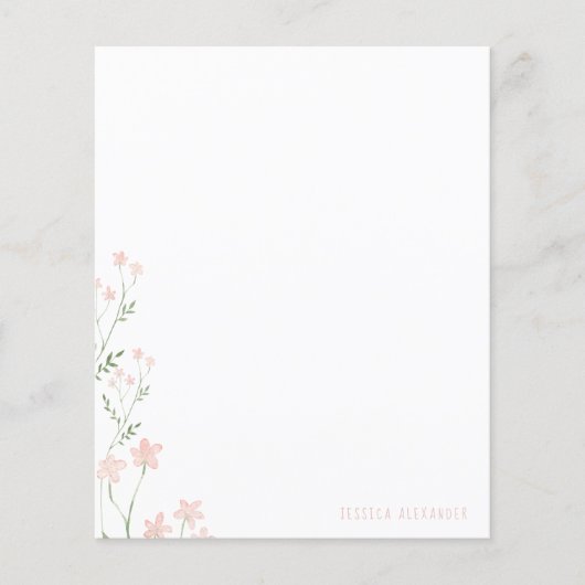 Roze botanische aangepaste naam op maat (Voorkant)