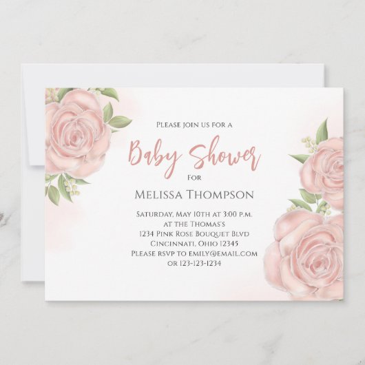 Roze botanische Baby Rose Bouquet QR Code (Voorkant)