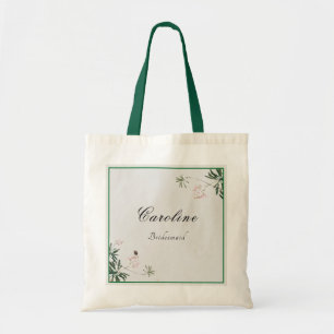 Roze botanische Japanse print bruidsmeisje Tote Bag
