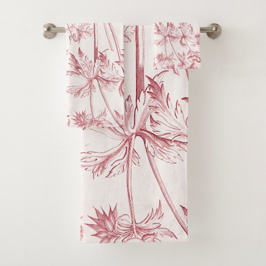 Roze Botanische Kunst Bad Handdoek (Insitu)
