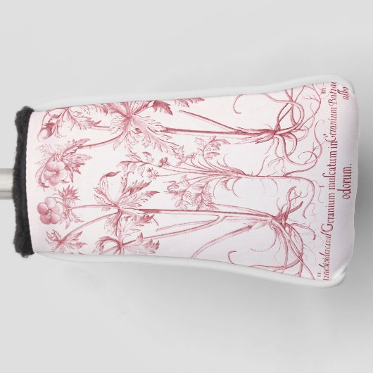 Roze  Botanische Kunst Golfheadcover (Voorkant)