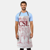 Roze  Botanische Kunst Monogram Schort (Gedragen)