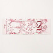 Roze  Botanische Kunst Monogram Yogamat (Voorkant (horizontaal))