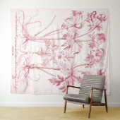 Roze  Botanische Kunst Wandkleed (In Situ (horizontaal))