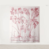 Roze  Botanische Kunst Wandkleed (Voorkant)