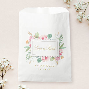 Roze Botanische Liefde is Zoete Trouw Bruidsdouche Bedankzakje