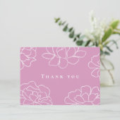 Roze Botanische Moderne Trouw Dankkaart Kaart (Staand voorkant)