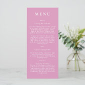 Roze Botanische Moderne Trouwmenu Menu (Staand voorkant)