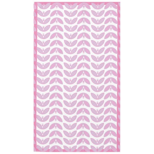 Roze botanische patronen met petroleumegolf tafelkleed (Voorkant)