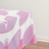 Roze botanische patronen met petroleumegolf tafelkleed (Voorbeeld)