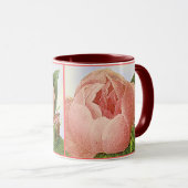 Roze botanische Rosebud koffie Mok (Voorkant rechts)
